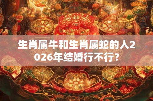 生肖属牛和生肖属蛇的人2026年结婚行不行？