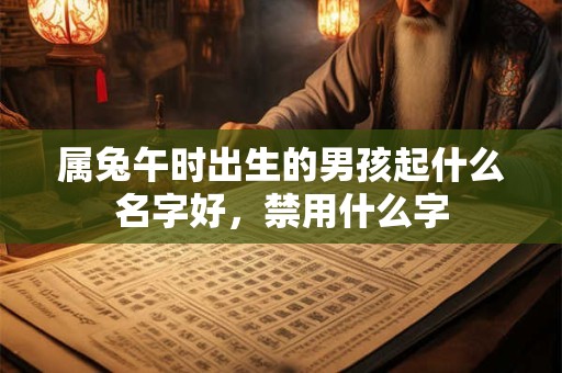 属兔午时出生的男孩起什么名字好，禁用什么字