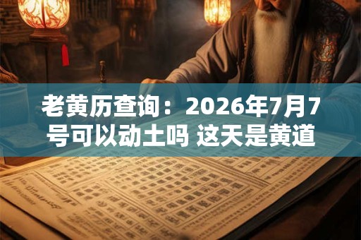 老黄历查询：2026年7月7号可以动土吗 这天是黄道吉日吗