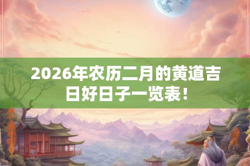2026年农历二月的黄道吉日好日子一览表！