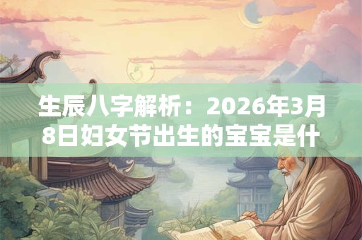 生辰八字解析：2026年3月8日妇女节出生的宝宝是什么命，五行缺什么
