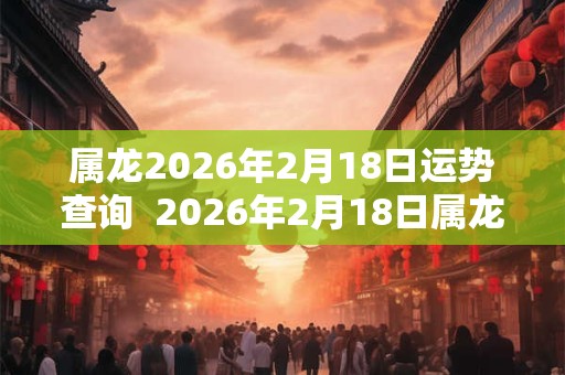 属龙2026年2月18日运势查询  2026年2月18日属龙人运势