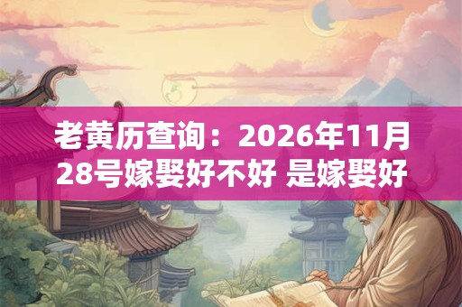 老黄历查询：2026年11月28号嫁娶好不好 是嫁娶好日子吗