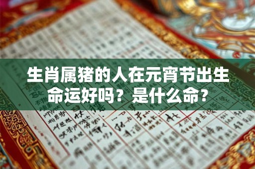 生肖属猪的人在元宵节出生命运好吗？是什么命？