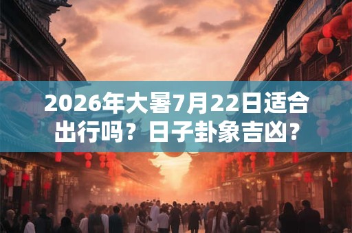 2026年大暑7月22日适合出行吗？日子卦象吉凶？
