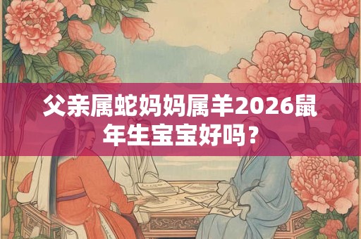 父亲属蛇妈妈属羊2026鼠年生宝宝好吗？