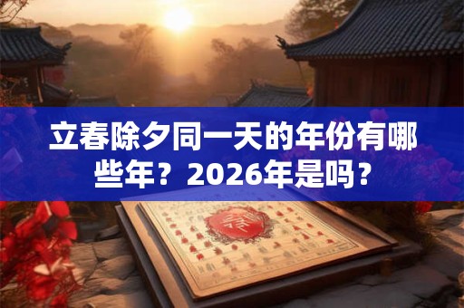 立春除夕同一天的年份有哪些年？2026年是吗？