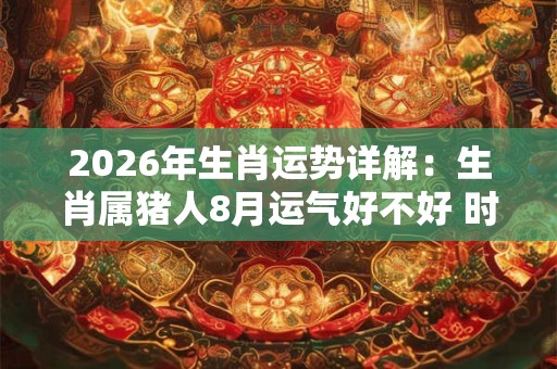 2026年生肖运势详解：生肖属猪人8月运气好不好 时机不佳等待转运