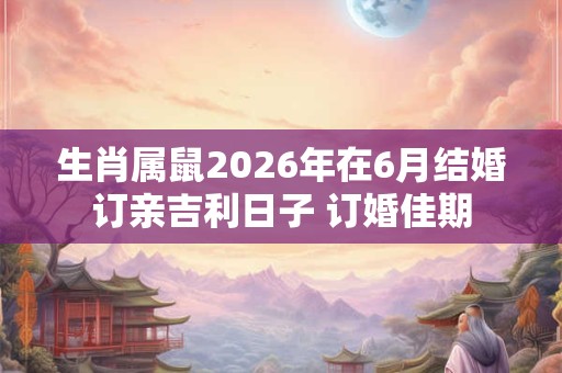 生肖属鼠2026年在6月结婚订亲吉利日子 订婚佳期