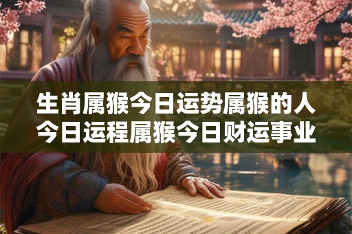 生肖属猴今日运势属猴的人今日运程属猴今日财运事业运爱情运