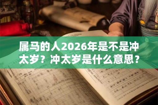 属马的人2026年是不是冲太岁？冲太岁是什么意思？