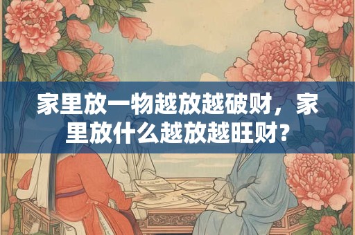 家里放一物越放越破财，家里放什么越放越旺财？