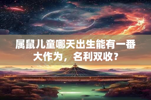 属鼠儿童哪天出生能有一番大作为，名利双收？