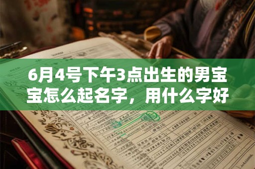 6月4号下午3点出生的男宝宝怎么起名字，用什么字好