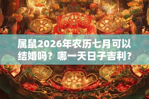 属鼠2026年农历七月可以结婚吗？哪一天日子吉利？