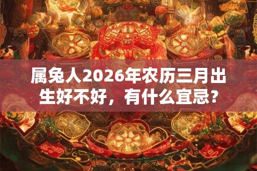 属兔人2026年农历三月出生好不好，有什么宜忌？