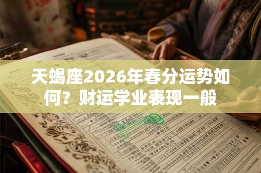 天蝎座2026年春分运势如何?财运学业表现一般 天蝎座2026年春分运势如何?财运学业表现一般