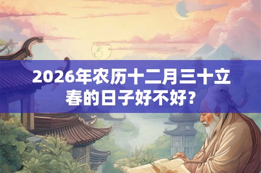 2026年农历十二月三十立春的日子好不好？