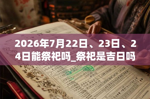 2026年7月22日、23日、24日能祭祀吗_祭祀是吉日吗