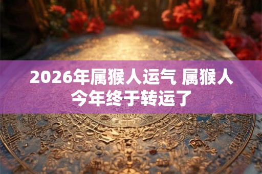 2026年属猴人运气 属猴人今年终于转运了