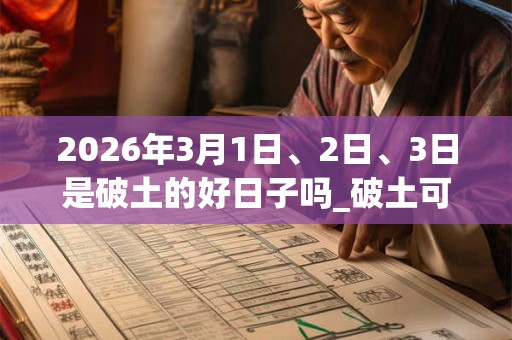 2026年3月1日、2日、3日是破土的好日子吗_破土可以吗