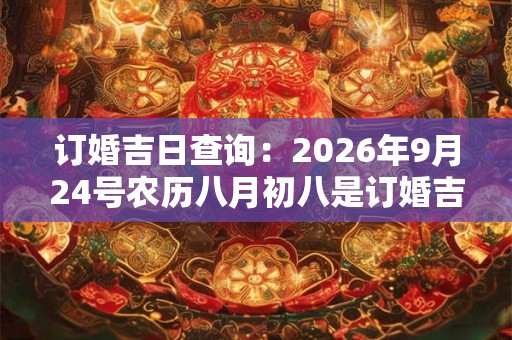 订婚吉日查询：2026年9月24号农历八月初八是订婚吉日吗