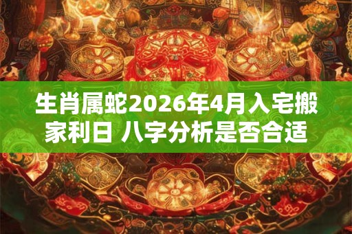 生肖属蛇2026年4月入宅搬家利日 八字分析是否合适