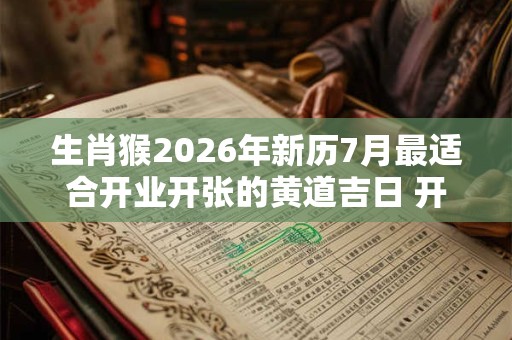 生肖猴2026年新历7月最适合开业开张的黄道吉日 开业好时机