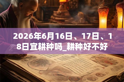 2026年6月16日、17日、18日宜耕种吗_耕种好不好