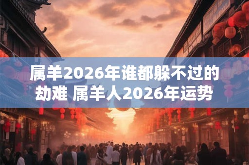 属羊2026年谁都躲不过的劫难 属羊人2026年运势 属羊2026年谁都躲不过的劫难 属羊人2026年运势
