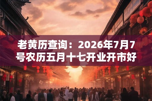 老黄历查询：2026年7月7号农历五月十七开业开市好吗