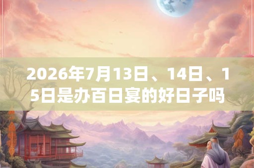 2026年7月13日、14日、15日是办百日宴的好日子吗_办百日宴可以吗