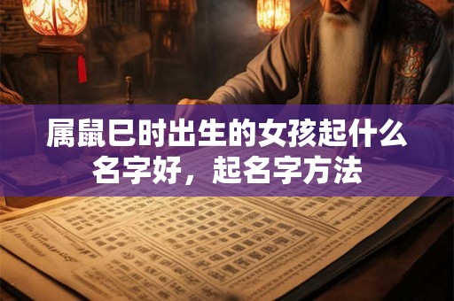 属鼠巳时出生的女孩起什么名字好,起名字方法 属鼠巳时出生的女孩起什么名字好,起名字方法