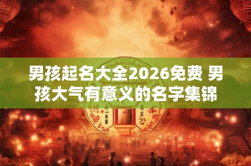男孩起名大全2026免费 男孩大气有意义的名字集锦