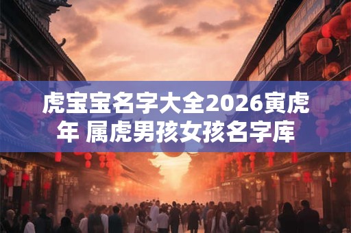 虎宝宝名字大全2026寅虎年 属虎男孩女孩名字库