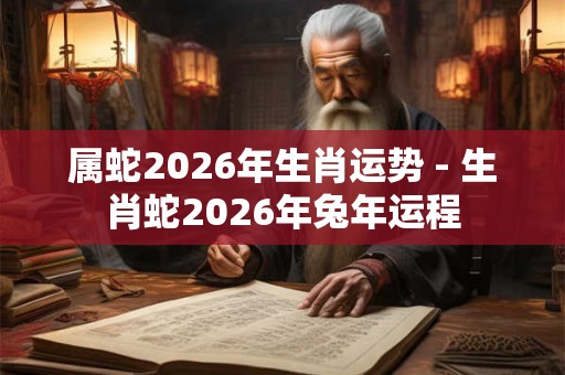 属蛇2026年生肖运势 - 生肖蛇2026年兔年运程