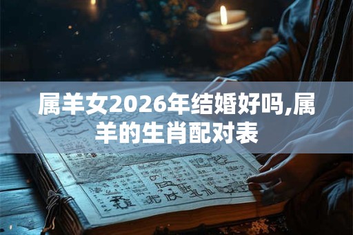 属羊女2026年结婚好吗,属羊的生肖配对表