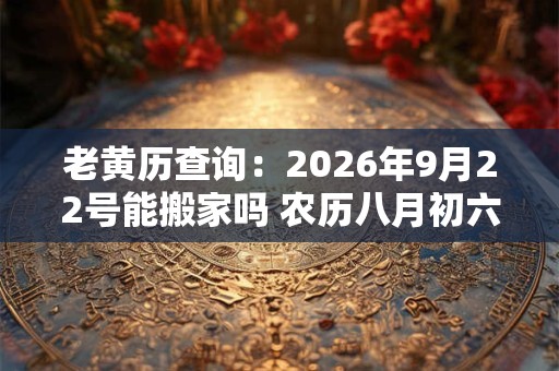 老黄历查询：2026年9月22号能搬家吗 农历八月初六日子好吗