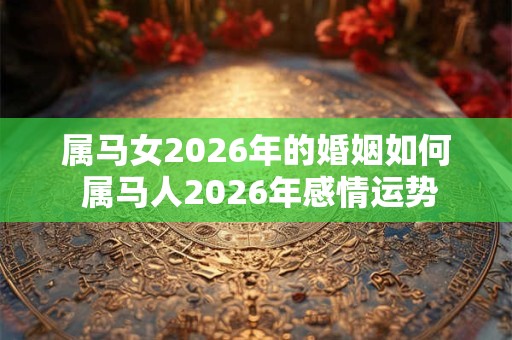 属马女2026年的婚姻如何 属马人2026年感情运势