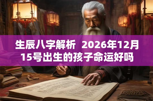 生辰八字解析  2026年12月15号出生的孩子命运好吗