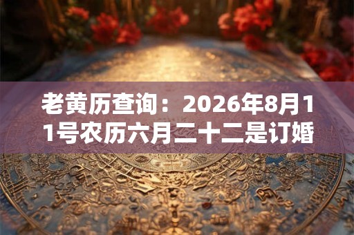 老黄历查询：2026年8月11号农历六月二十二是订婚吉日吗