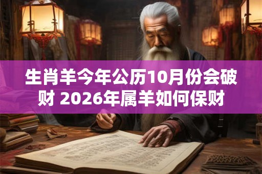 生肖羊今年公历10月份会破财 2026年属羊如何保财