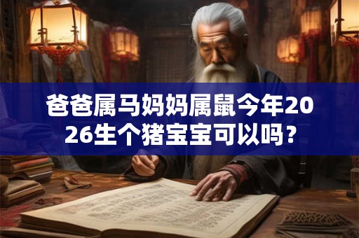 爸爸属马妈妈属鼠今年2026生个猪宝宝可以吗？