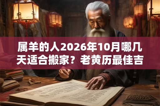 属羊的人2026年10月哪几天适合搬家？老黄历最佳吉日吉时
