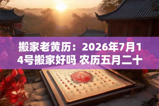 搬家老黄历：2026年7月14号搬家好吗 农历五月二十四日子好吗