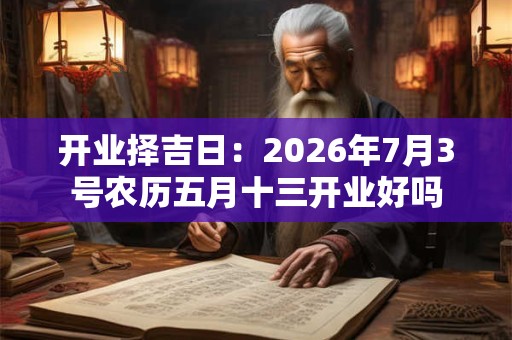 开业择吉日:2026年7月3号农历五月十三开业好吗 开业择吉日:2026年7月3号农历五月十三开业好吗