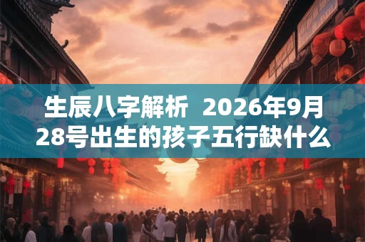 生辰八字解析  2026年9月28号出生的孩子五行缺什么