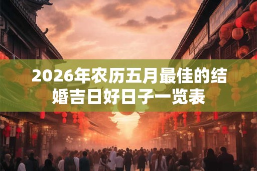 2026年农历五月最佳的结婚吉日好日子一览表