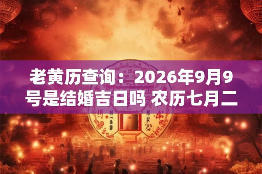 老黄历查询：2026年9月9号是结婚吉日吗 农历七月二十二日子怎么样