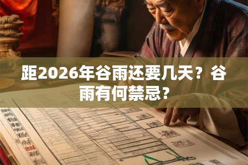 距2026年谷雨还要几天?谷雨有何禁忌? 距2026年谷雨还要几天?谷雨有何禁忌?